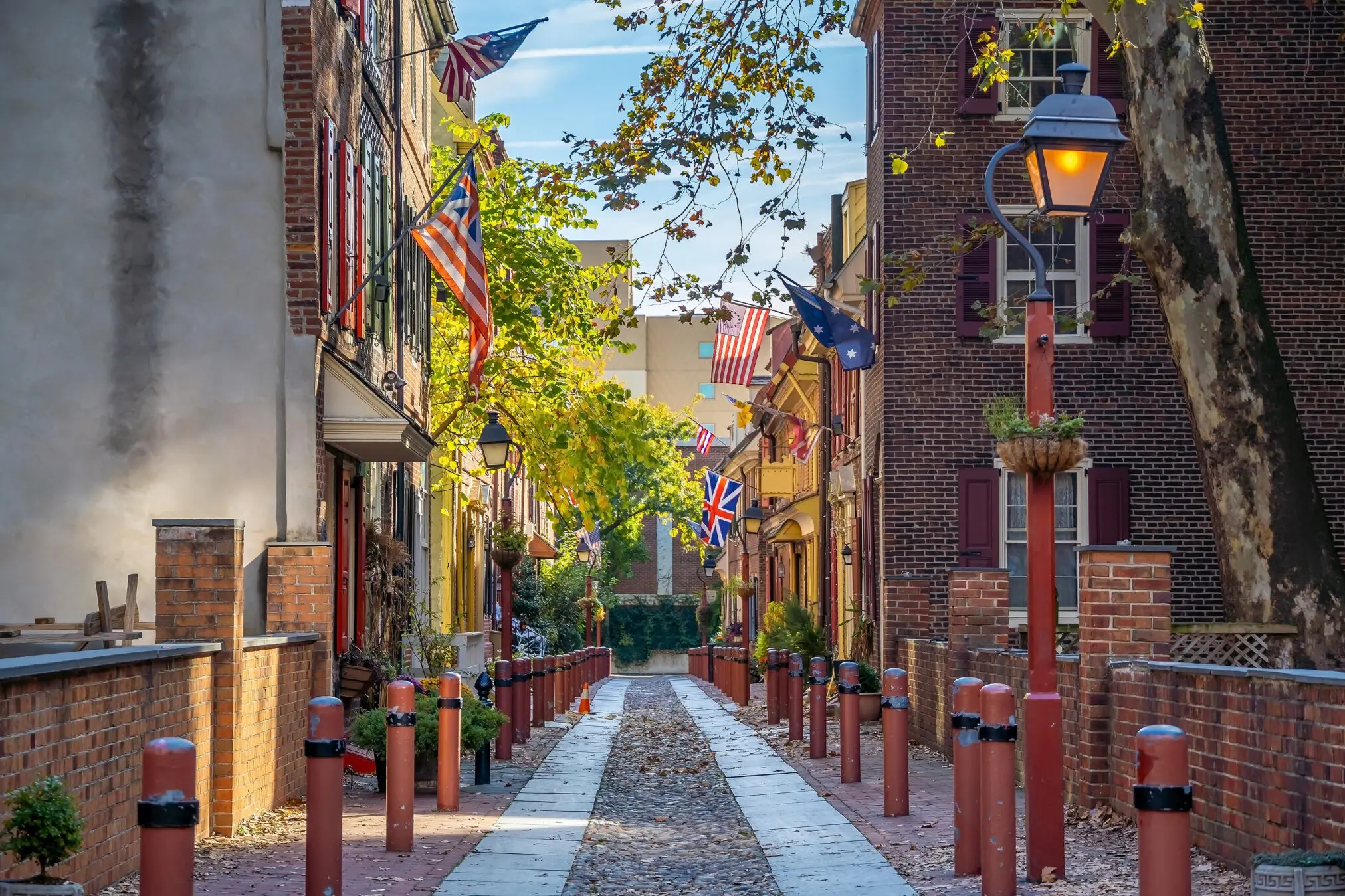 The historic Old City in Philadelphia, Pennsylvania. Elfreth's Alley The historic Old City in Philadelphia, Pennsylvania. Elfreth's Alley
