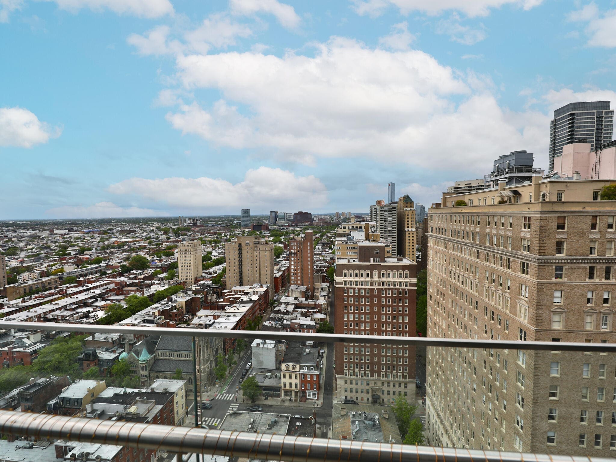 Beautiful exterior view from 4116 square foot condo on Rittenhouse Square